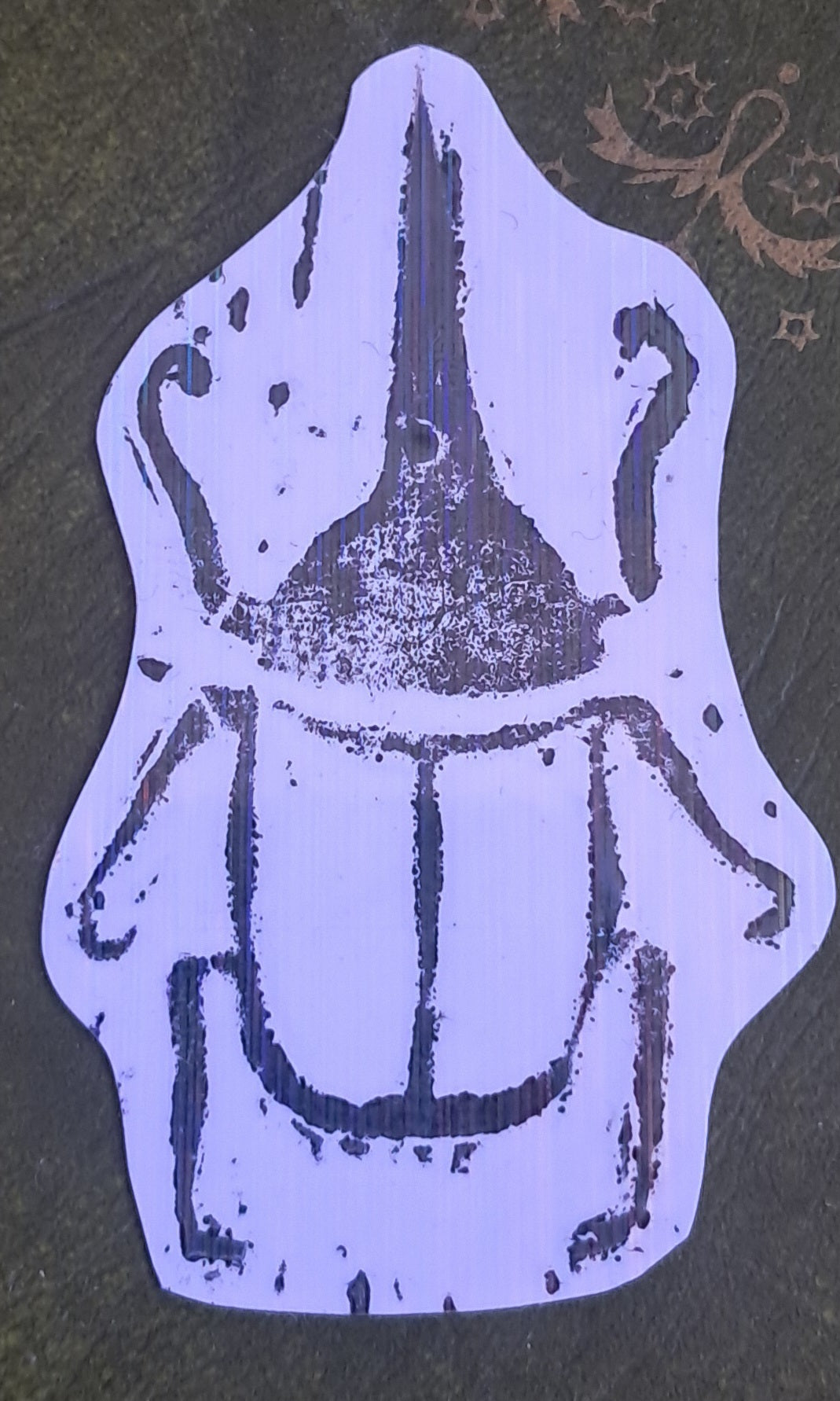 lino cut beetle sticker