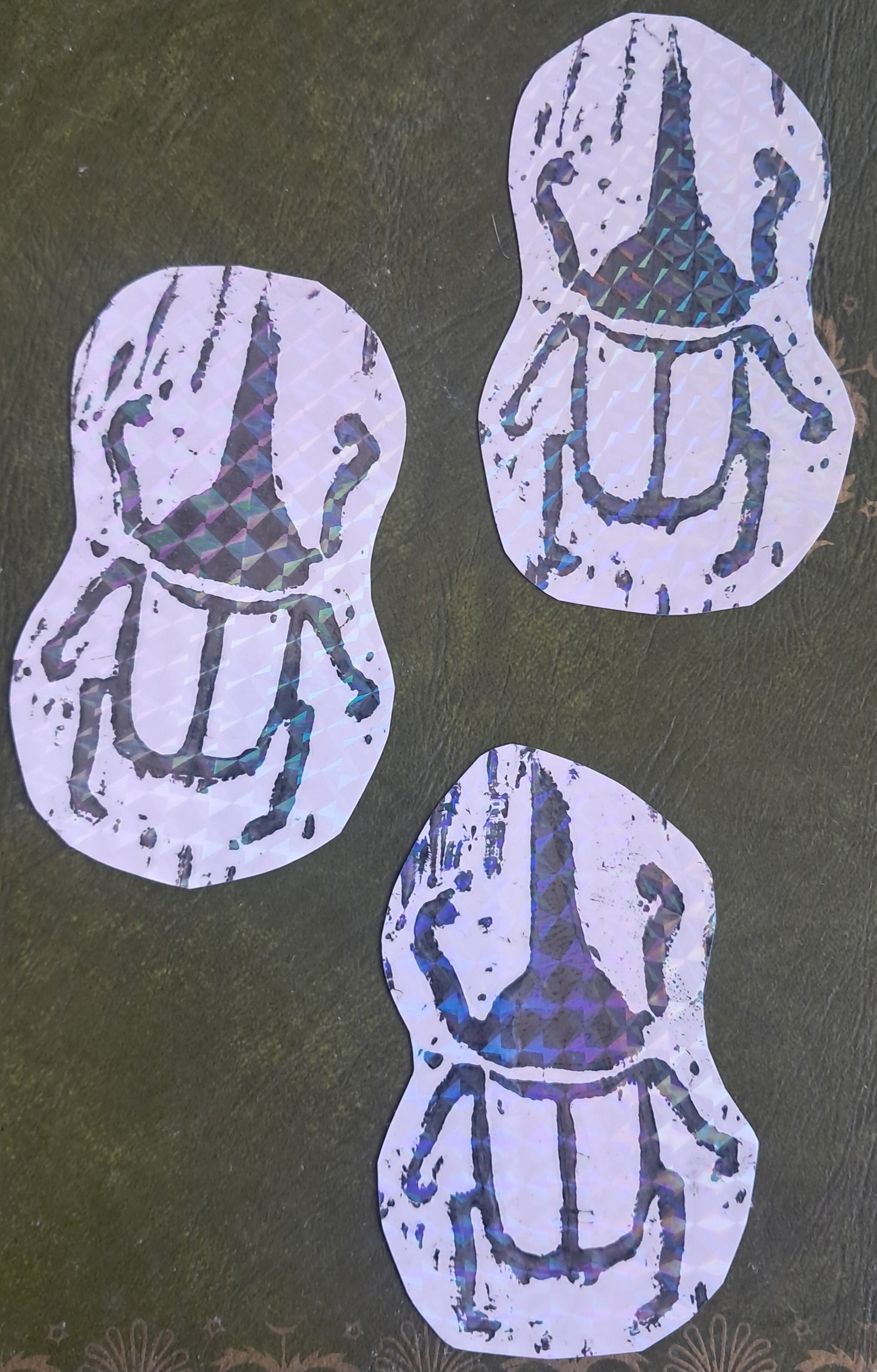lino cut beetle sticker