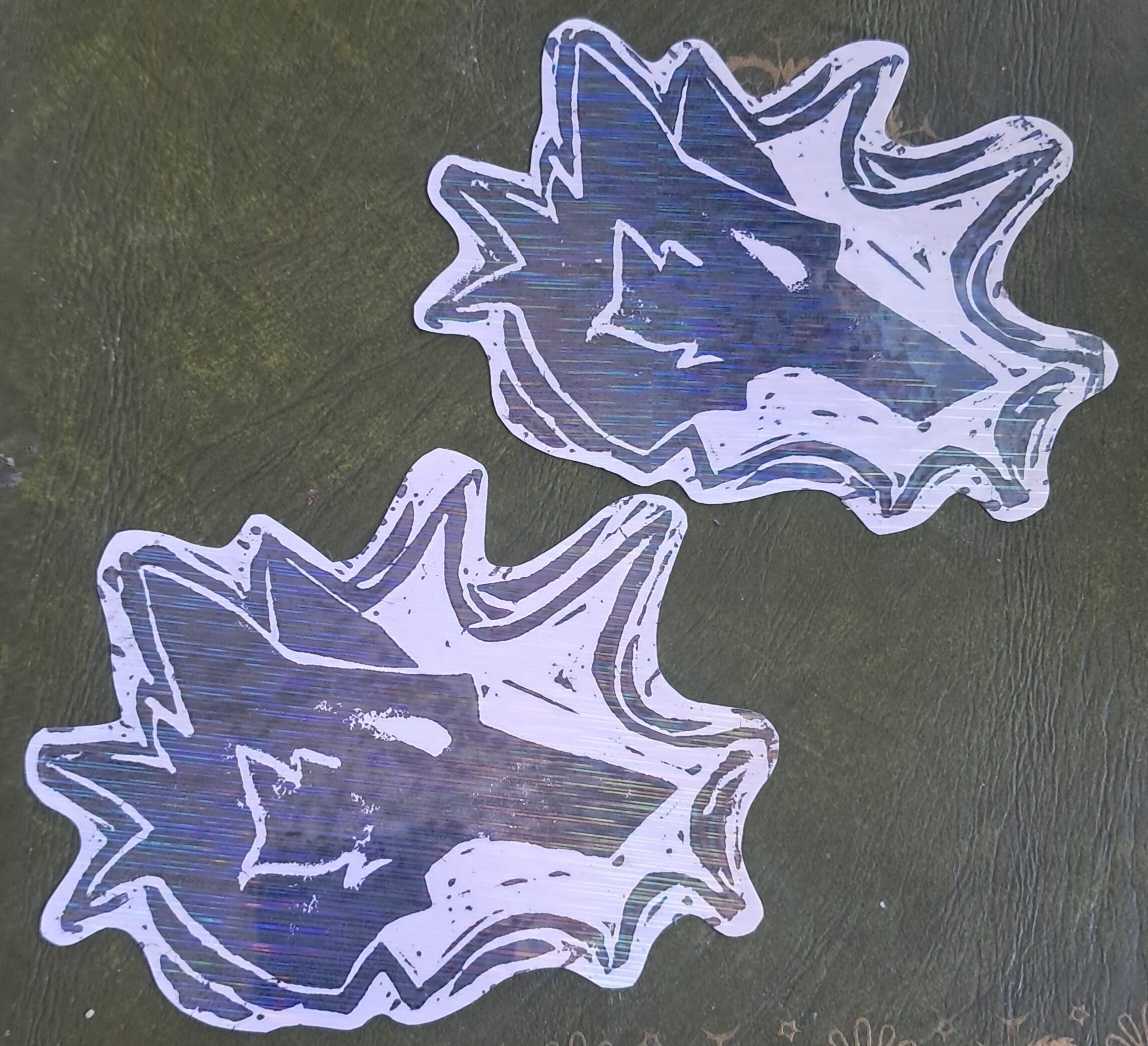 coyote lino cut sticker