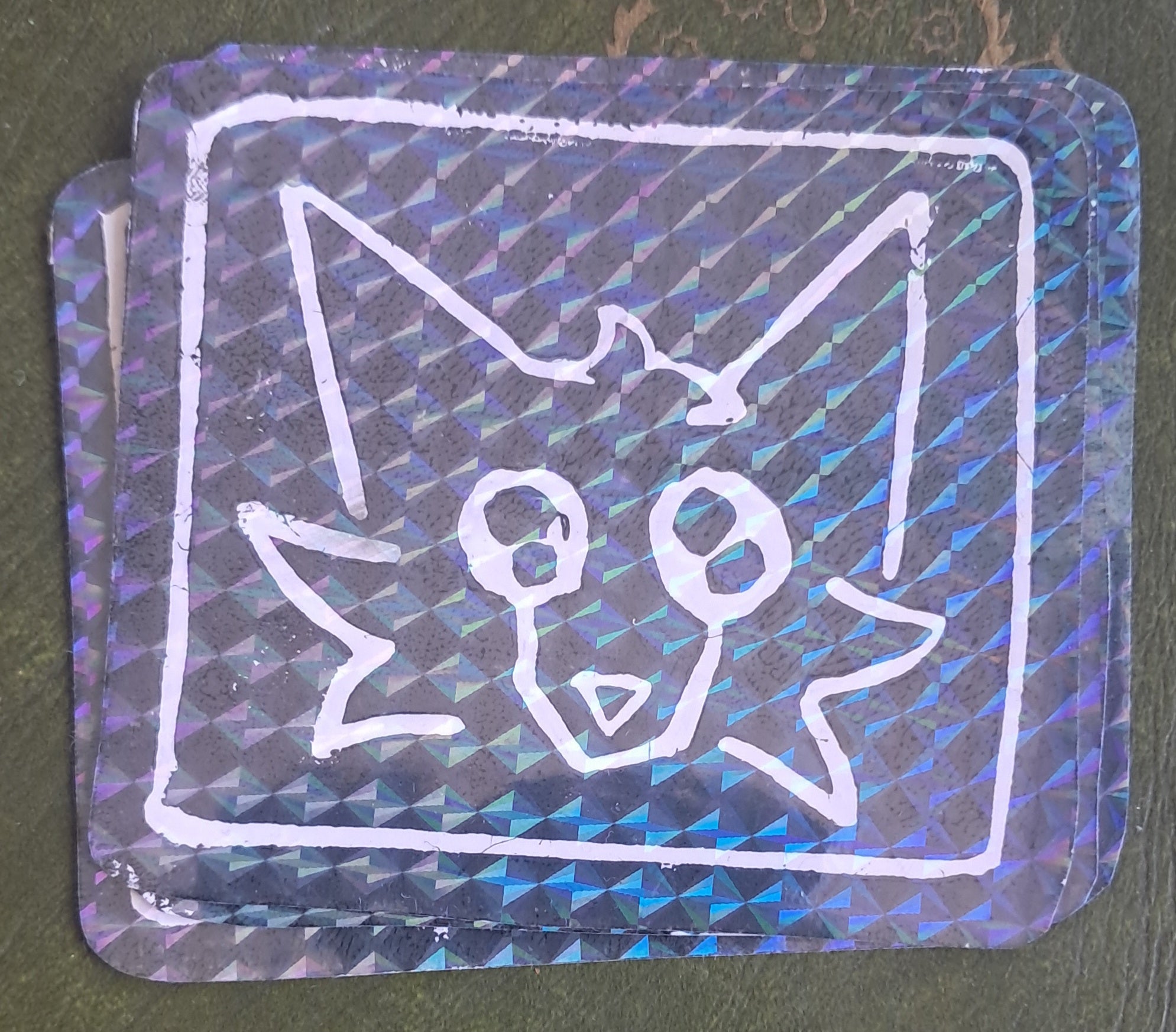 silly coyote lino cut sticker