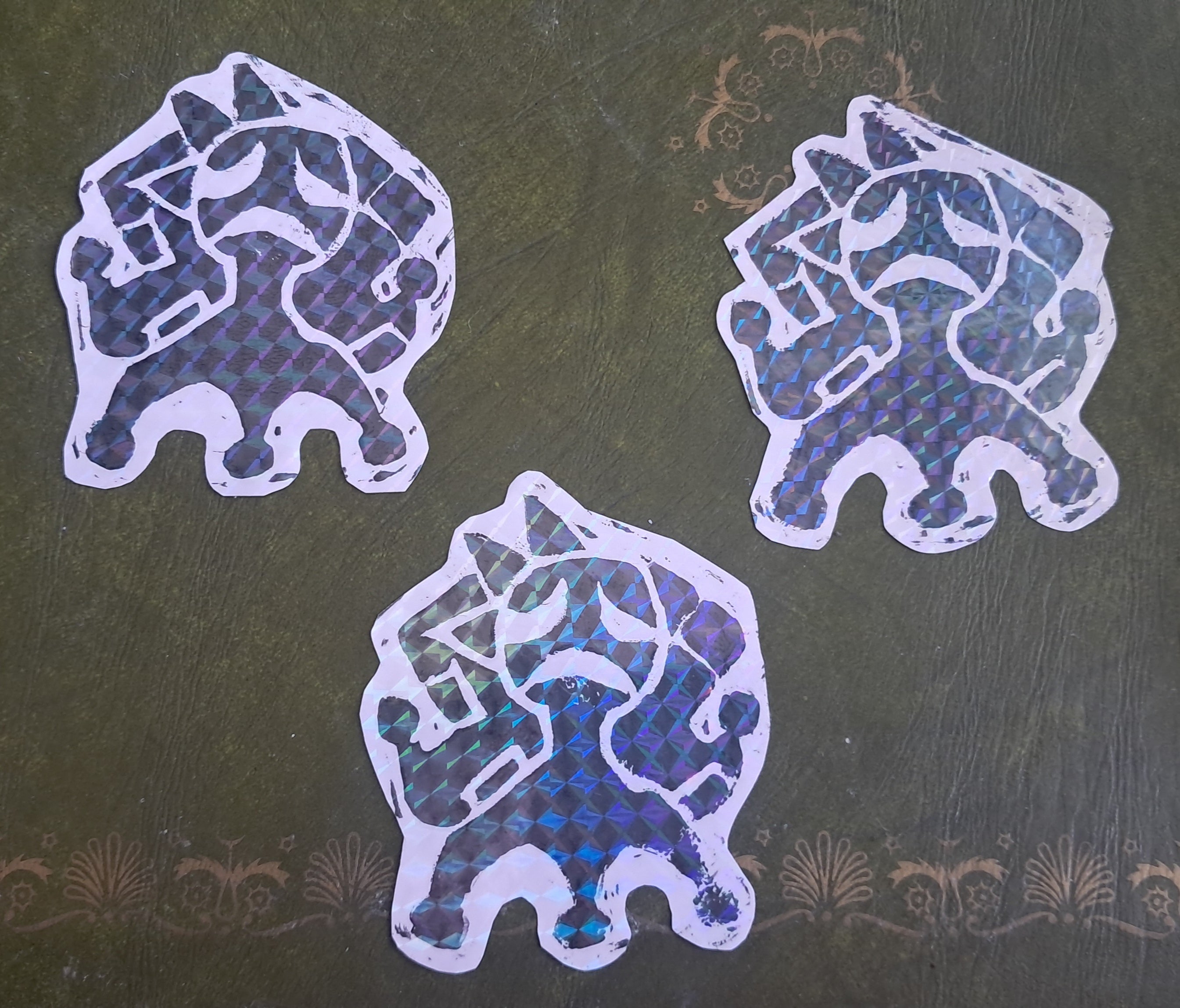 jester lino cut sticker