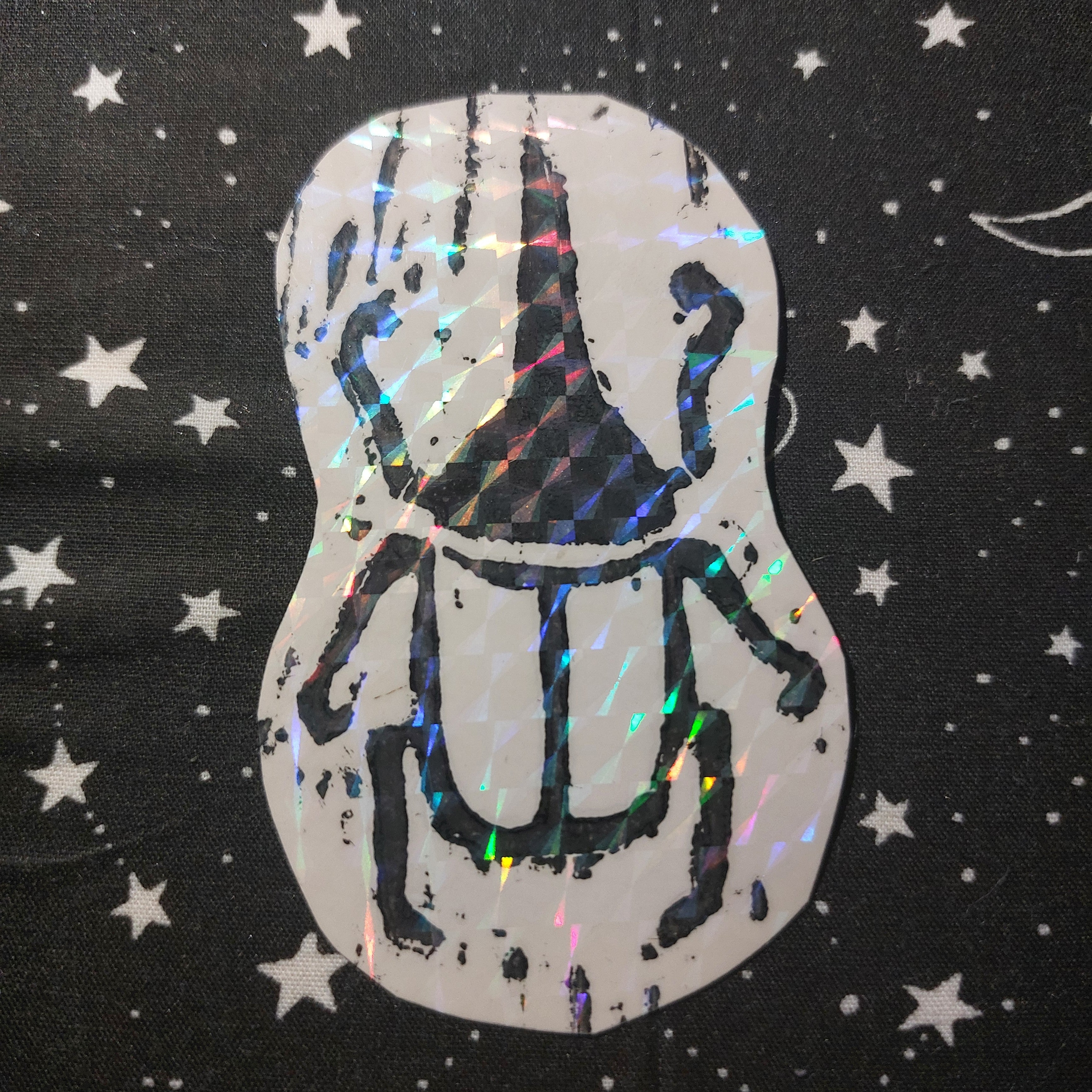 beetle lino cut sticker