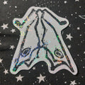 closed wing moth lino cut sticker