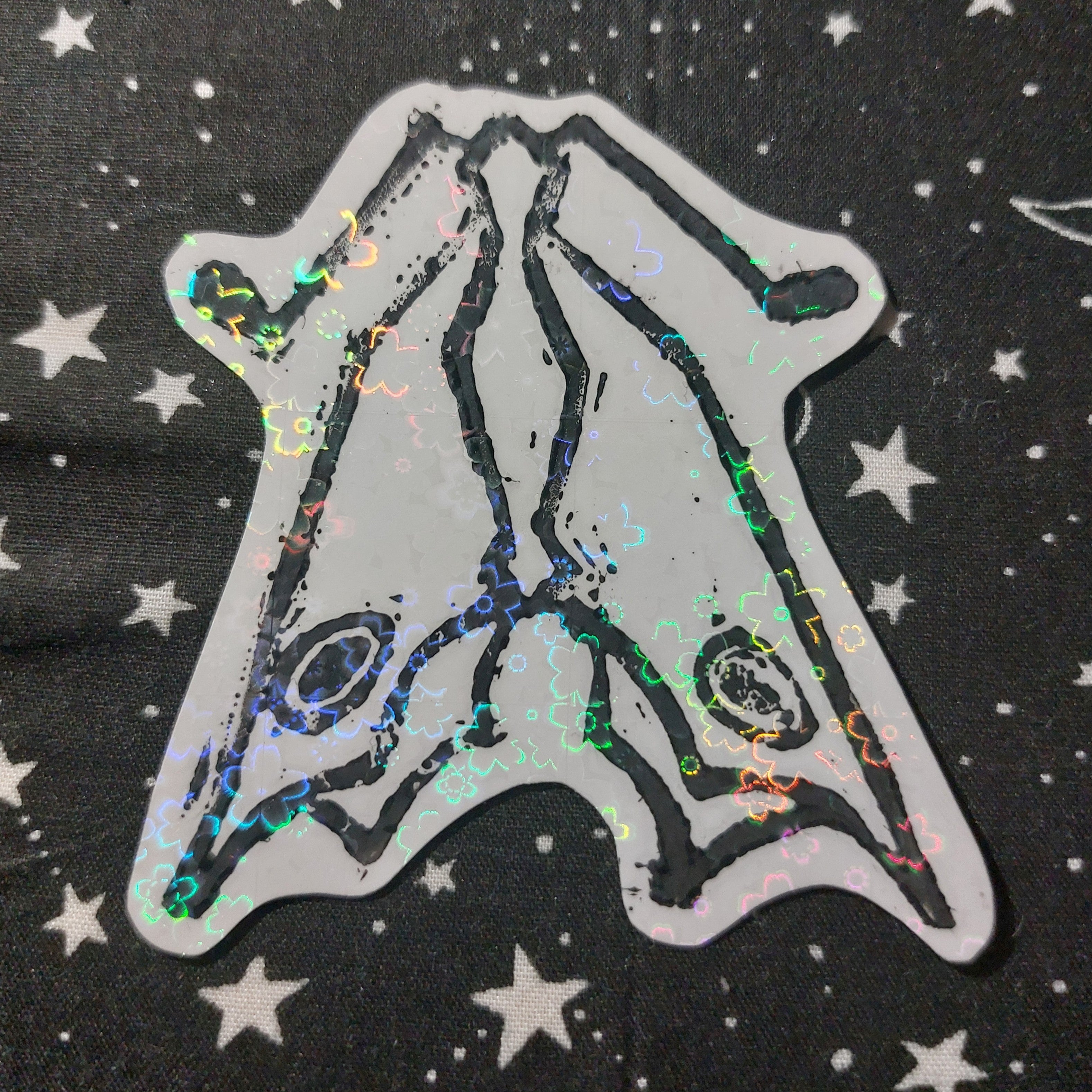 closed wing moth lino cut sticker
