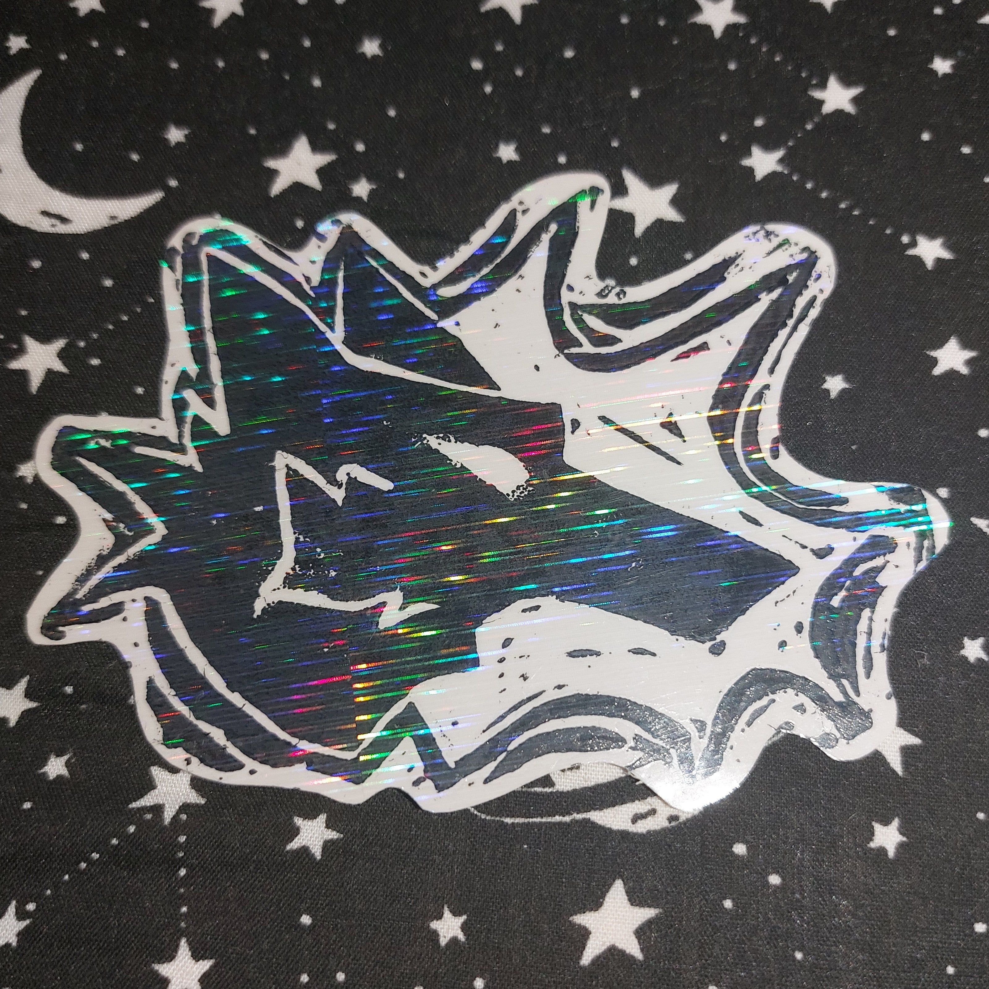 coyote boom lino cut sticker