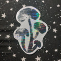 mushroom lino cut sticker