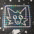 silly coyote lino cut sticker