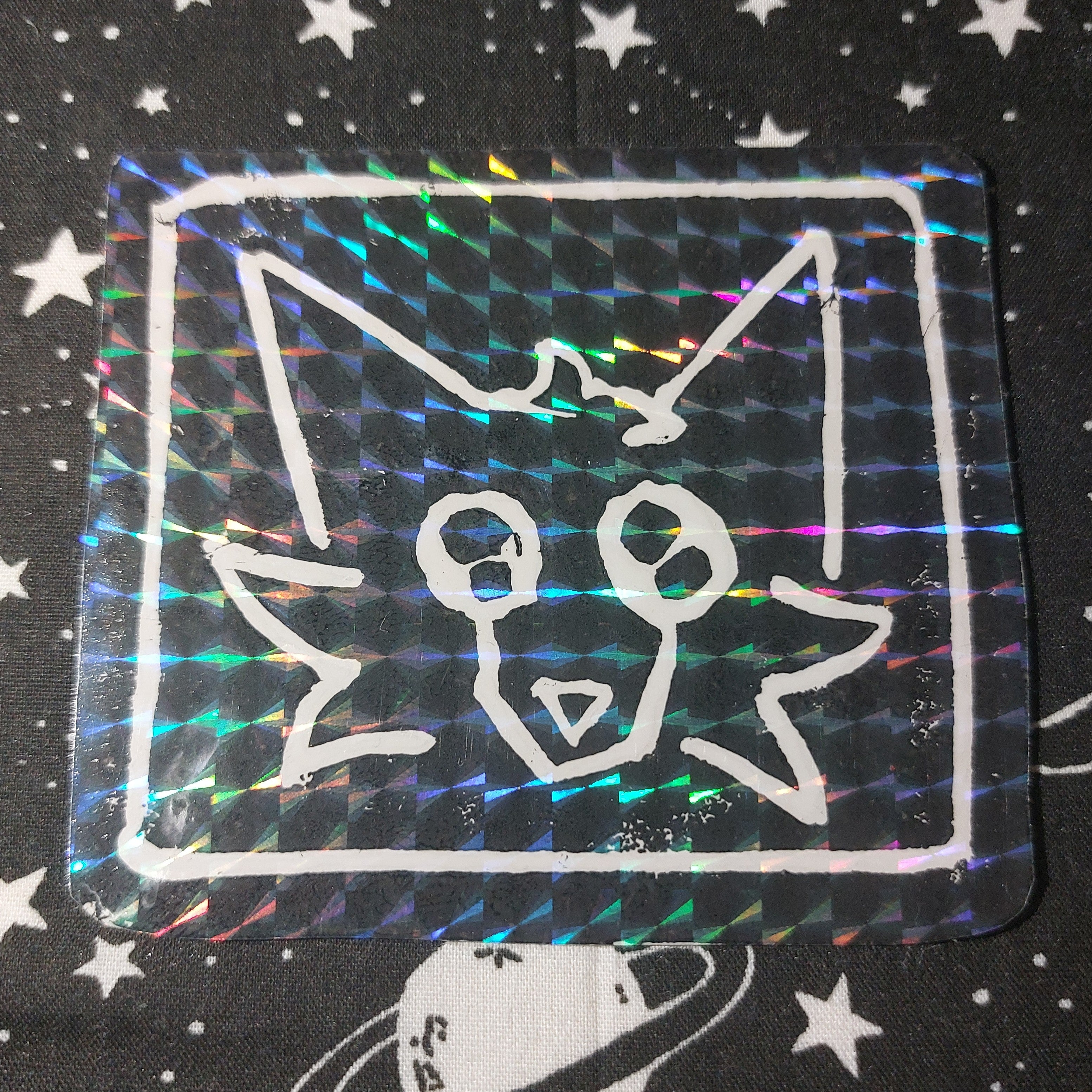 silly coyote lino cut sticker
