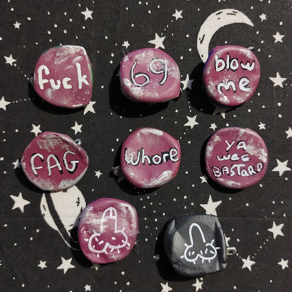 Rude bottle cap pins