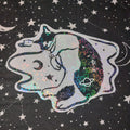 space cat lino cut sticker