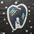 tooth lino cut sticker