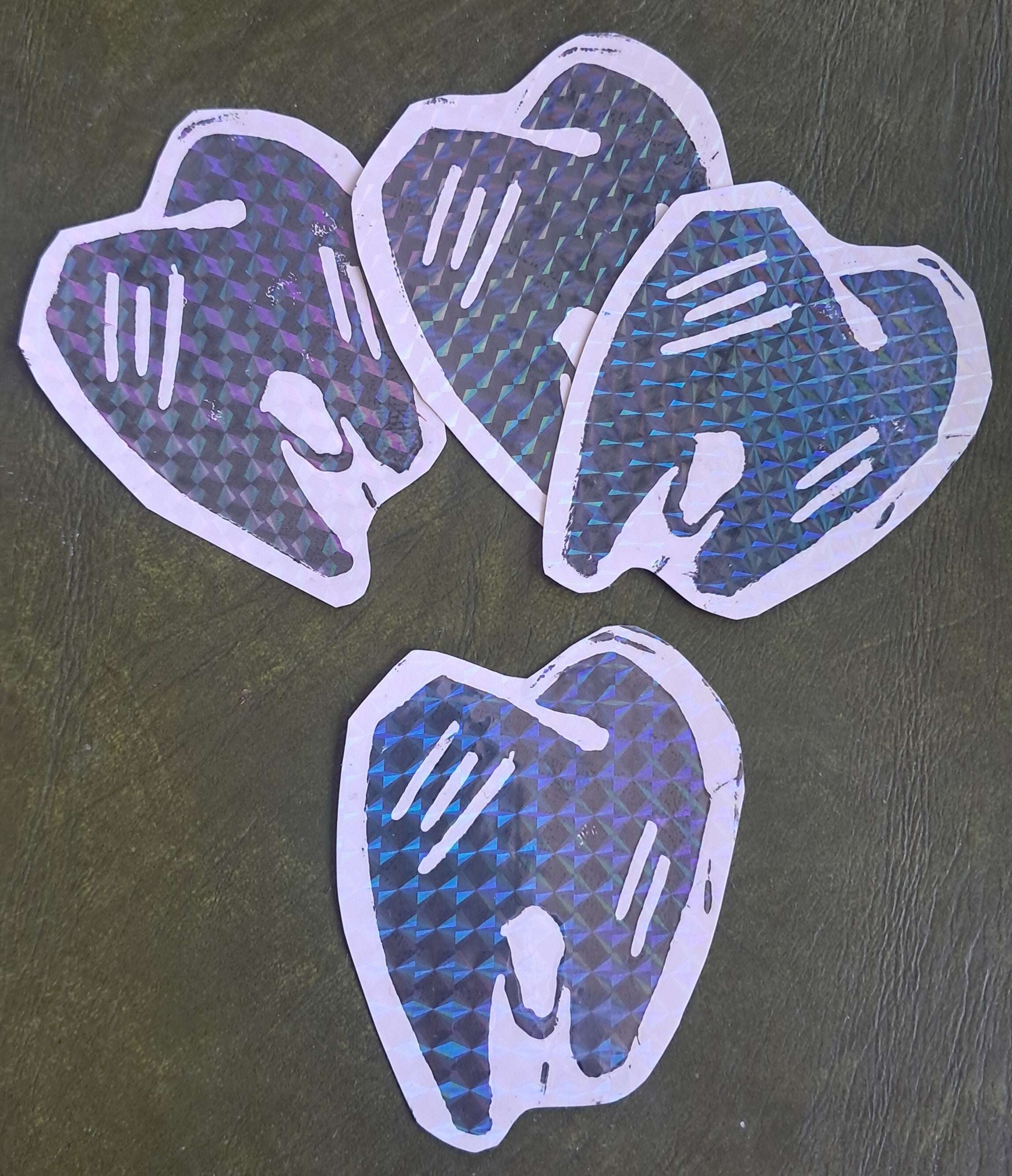 tooth lino cut sticker